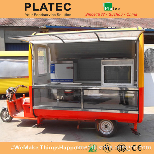 China Made Tricycle Food Cart for sale/Tricycle Mobile Snack Car for fast food